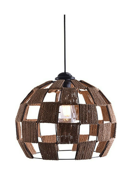 Home Lighting Show Μοντέρνο Κρεμαστό Φωτιστικό Μονόφωτο με Ντουί E27 σε Καφέ Χρώμα