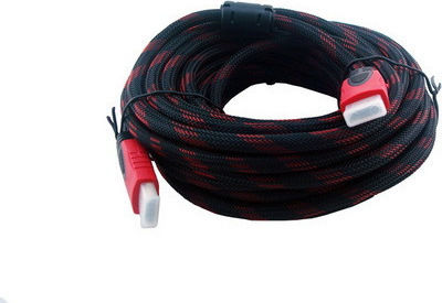 PowerPlus HDMI 1.4 High Speed 1080p 120Hz Braided HDMI Male Cable HDMI Male Length 20m Red