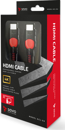 Savio HDMI 2.0 Premium High Speed 4K 60Hz HDR Cable HDMI male - HDMI male 3m Μαύρο