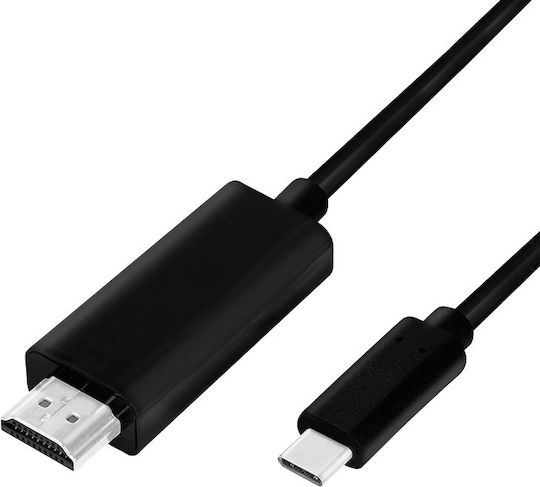 LogiLink HDMI 2.0 Premium High Speed 4K 60Hz HDR Cable HDMI male - USB-C male 1.8m Μαύρο