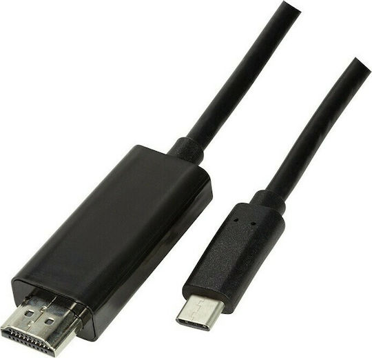 LogiLink HDMI 2.0 Premium High Speed 4K 60Hz HDR Cable HDMI male - USB-C male 1.8m Μαύρο