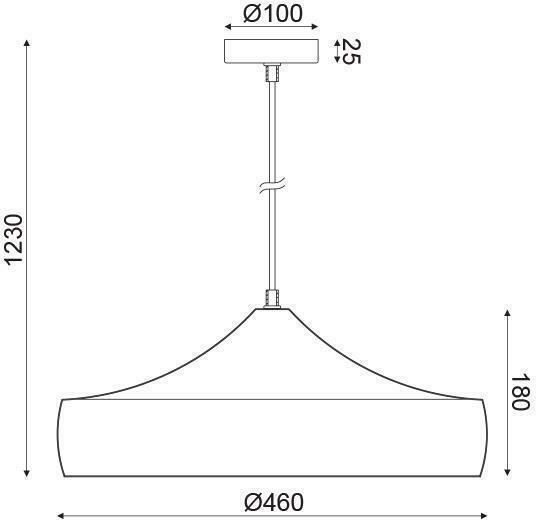 Aca Caliphate Висящо Осветително Тяло Черен Камбанка 46x123x123см.