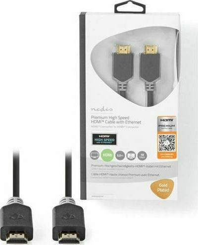 Nedis HDMI 2.0 Premium High Speed 4K 60Hz HDR Cable HDMI Male - HDMI Male 3m Black