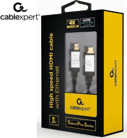 Cablexpert HDMI 2.0 Premium High Speed 4K 60Hz HDR Cable HDMI male - HDMI male 3m Μαύρο