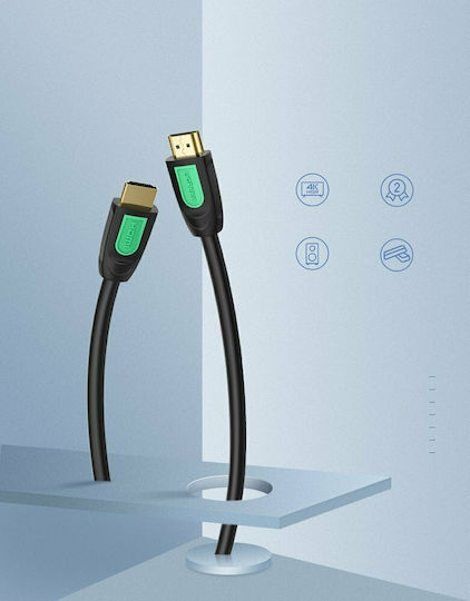 Ugreen HDMI 1.4 High Speed 1080p 120Hz Cable HDMI male - HDMI male 1m Μαύρο
