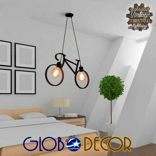 GloboStar Bike Black Ceiling Light with E27 Socket 67x3.5x41cm