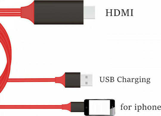 Anga Cablu HDMI De Sex Masculin - Fulger Masculin 2m Roșu