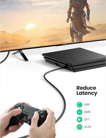 Ugreen HDMI 2.1 Ultra High Speed 48Gbps 4K 120Hz HDR VRR Braided Cable HDMI Male - HDMI Male 2m Black