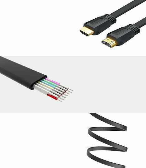 Ugreen HD104 HDMI 2.0 Premium High Speed 4K 60Hz HDR Flat Cable HDMI Male - HDMI Male 1.5m Black