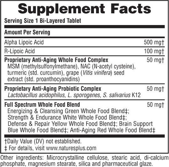Nature's Plus Ultra Lipoic Supplement for Joint & Bone Health 30 Capsules