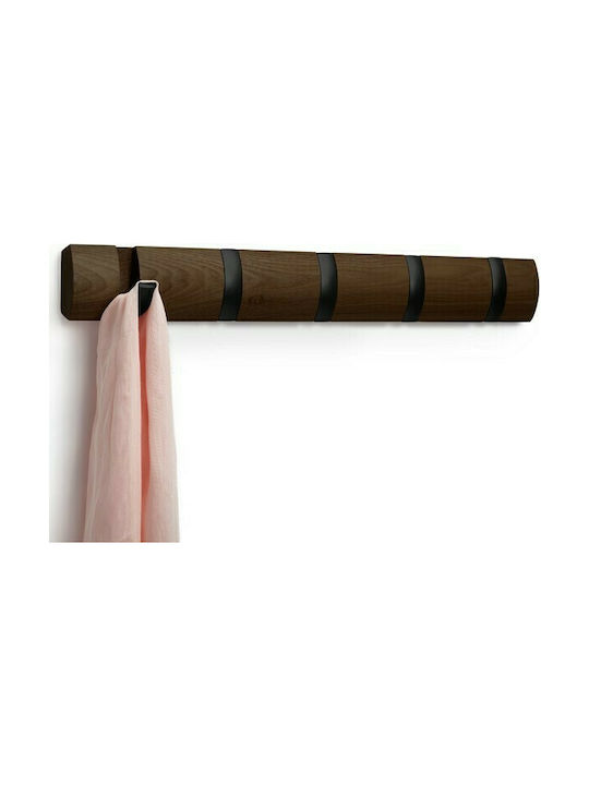 Umbra Wooden Wall Hanger 5 Hooks Brown 50.8x3.2x6.7cm