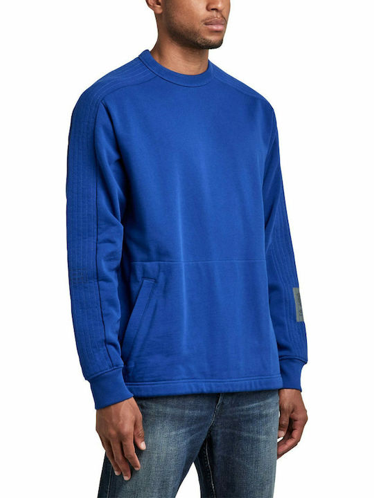 Stitch Panel Sweatshirt Blau