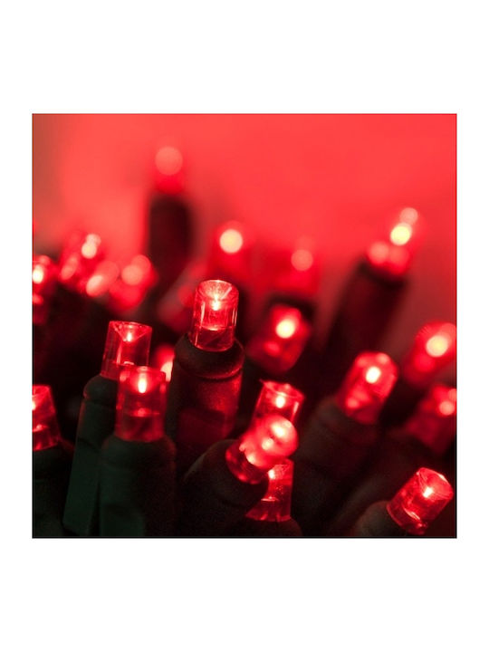 100 Λαμπάκια LED 8μ. Κόκκινα σε Σειρά