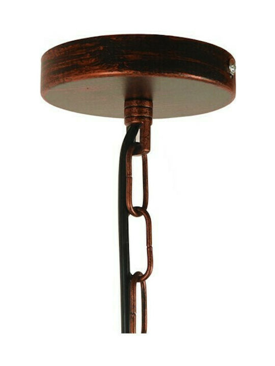 GloboStar Libellula Hängelampe Braun Raster mit Fassung E27 48.5x42x37.5cm.