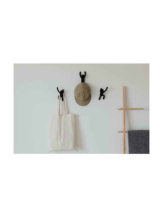 Umbra Wall Hanger Buddy Hooks Plastic Black 7.6x7.6x16.5cm 3 Pieces