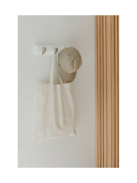 Umbra Κρεμάστρα Τοίχου Flip 3 Hook White Ξύλινη 3 Θέσεων Λευκή 33x3.2x7cm