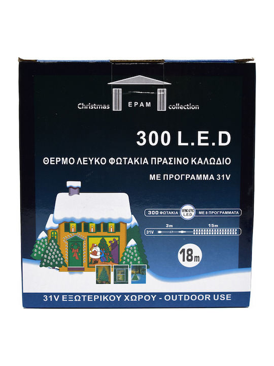 300 Lights LED 18m. Warm White in String 1pcs