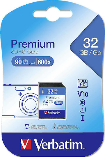 Verbatim Premium SDHC 32GB U1 High Speed 10MB/s