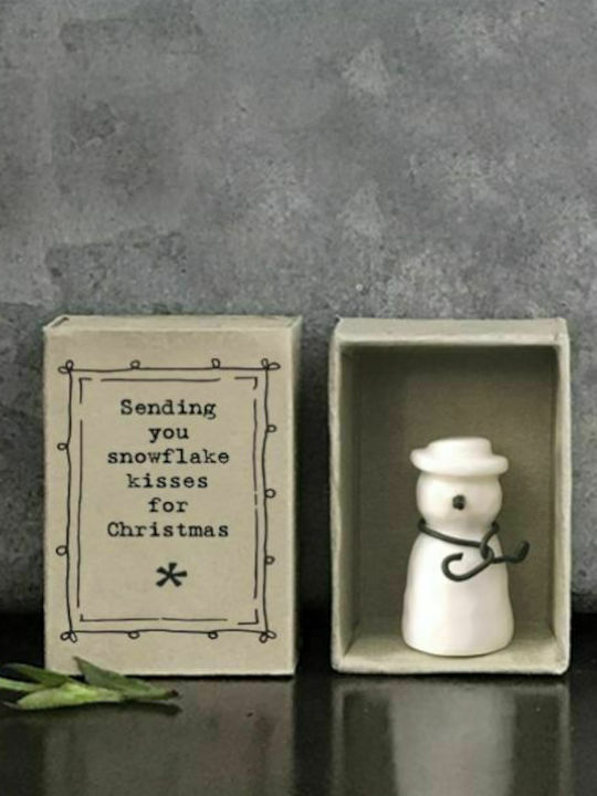 Synchronia Christmas Ceramic Figure SNowman White Height 4.5cm