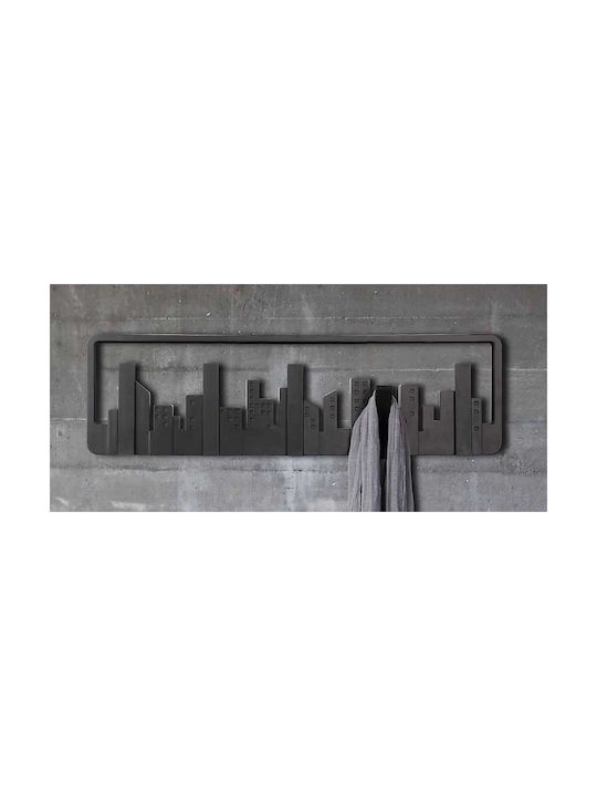 Umbra Κρεμάστρα Τοίχου Skyline Πλαστική 5 Θέσεων Μαύρη 49x2.9x14.6cm