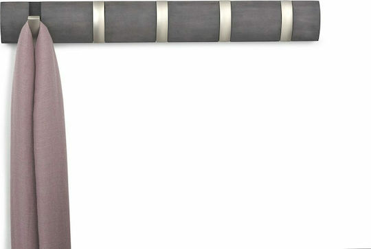 Umbra Wooden Wall Hanger 5 Hooks Gray 50.8x3.2x6.7cm