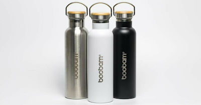 Boobam Bottle Bottle Thermos Stainless Steel Silver 1lt with Loop 32166130