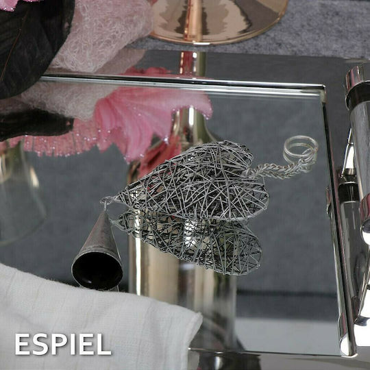 Espiel Χριστουγεννιάτικη Μεταλλική Φιγούρα Καρδιά Ασημί Ύψους 30εκ.