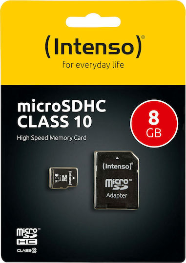 Intenso microSDHC 8GB Class 10 High Speed 20MB/s with Adapter