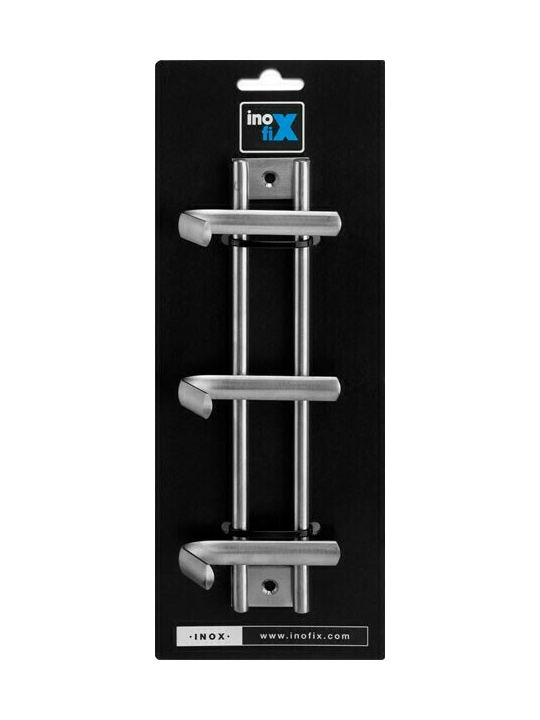 Inofix Metal Wall Hanger 3 Hooks Silver 22x5.4x7.6cm