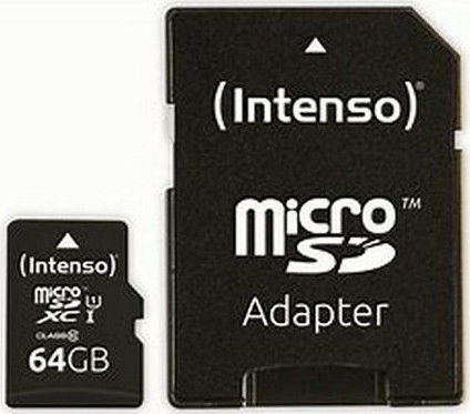 Intenso Професионална microSDXC 64GB U1 UHS-I 90MB/s с адаптер