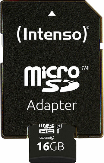 Intenso Professional microSDHC 16GB U1 UHS-I 90MB/s με αντάπτορα