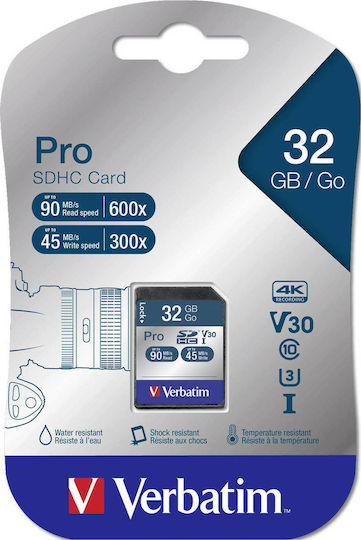 Verbatim Pro SDHC 32GB U3 UHS-I 90MB/s