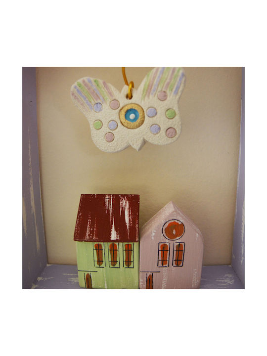 Kapadakis Wood Art Wall Decor Butterfly Handmade Purple Made of Wood 20x5x24cm