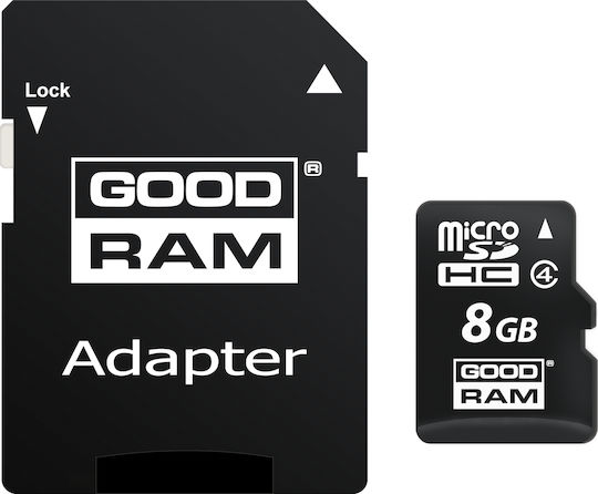 GoodRAM M40A microSDHC 8GB Class 4 Default Speed 15MB/s με αντάπτορα