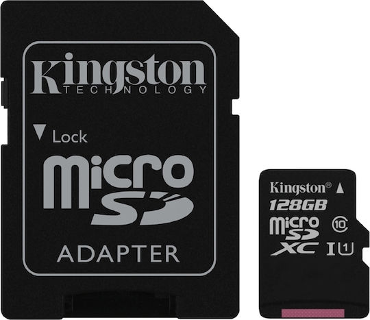 Kingston Canvas Select microSDXC 128GB U1 V10 A1 UHS-I 80MB/s με αντάπτορα