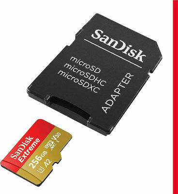 Sandisk Extreme microSDXC U3 V30 A2 UHS-I 160MB/s με αντάπτορα