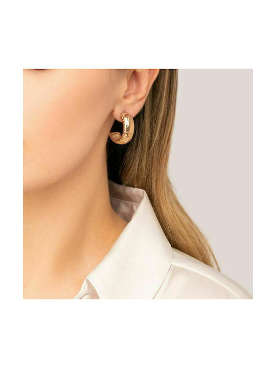 Excite-Fashion Steel Series Earrings Hoops made of Steel Gold Plated