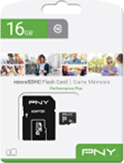 PNY microSDHC 16GB U1 UHS-I 10MB/s με αντάπτορα