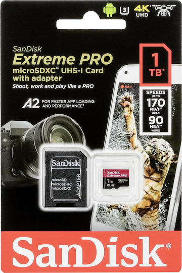 Sandisk Extreme Pro microSDXC 1TB Clasa 10 U3 V30 A2 UHS-I cu adaptor