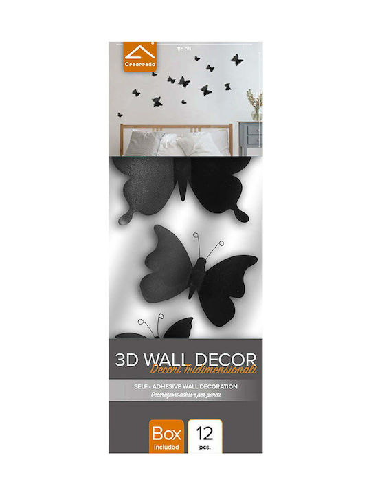 Διακοσμητικό Αυτοκόλλητο Τοίχου Butterflies 3D 12τμχ Ango