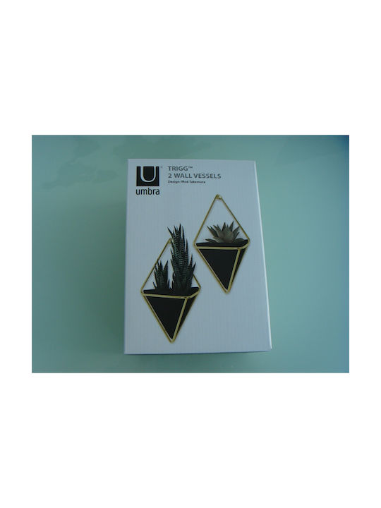 Umbra Set Wanddekorationen aus Keramik Trigg Small Black/Gold 12x6.4x19cm 2pcs