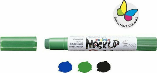 Carioca Maskup Blue/Green/Black Carnival Face Painting for Halloween Multicolored 3pcs