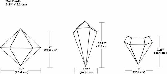 Umbra 3D Wall Decor Geometric Shapes Copper Made of Metal 6 Pieces