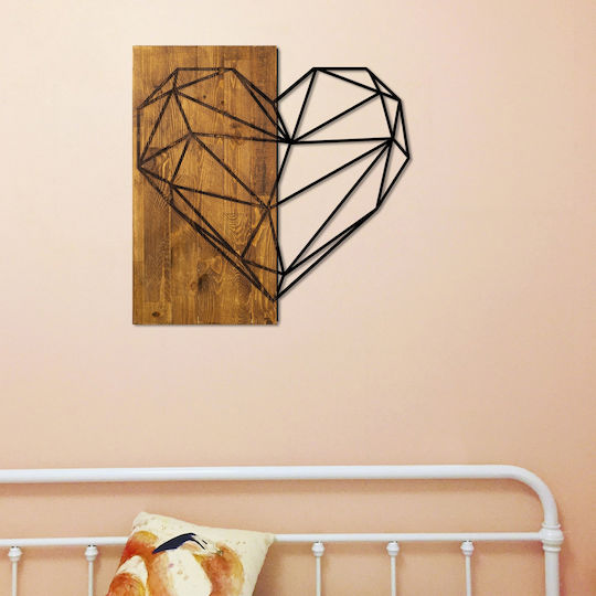 HomeMarkt Διακοσμητικό Τοίχου Καφέ από Ξύλο 58x3x58cm