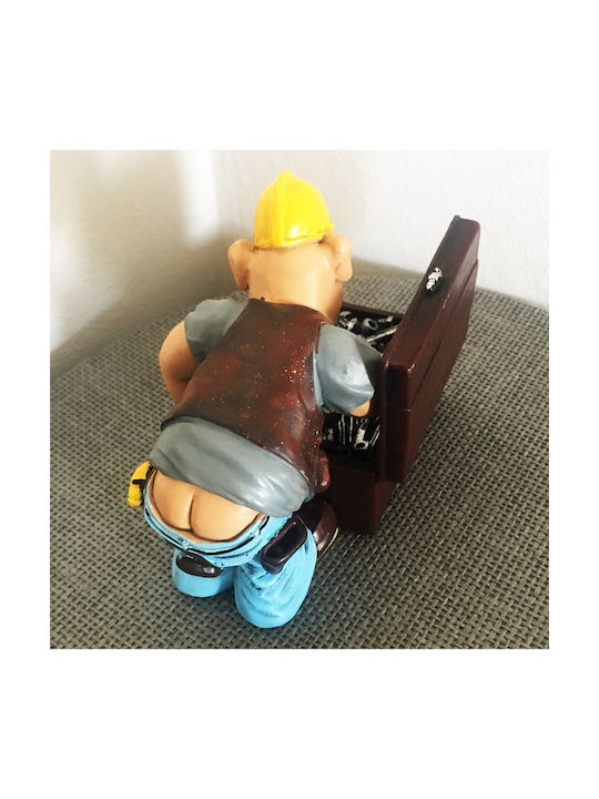 SP Souliotis Decorative Statuette Made of Plastic Worker Toolbox 14x9x8cm