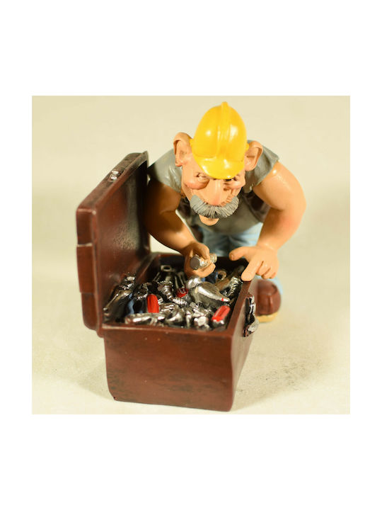 SP Souliotis Decorative Statuette Made of Plastic Worker Toolbox 14x9x8cm