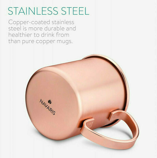 Navaris Moscow Mule Glass Set of 4 Pieces from Inox Rose Gold 475ml