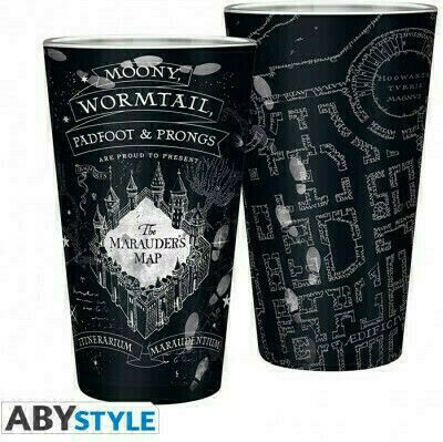 Abysse Harry Potter - Marauder's Map Glass made of Glass in Black Color 400ml