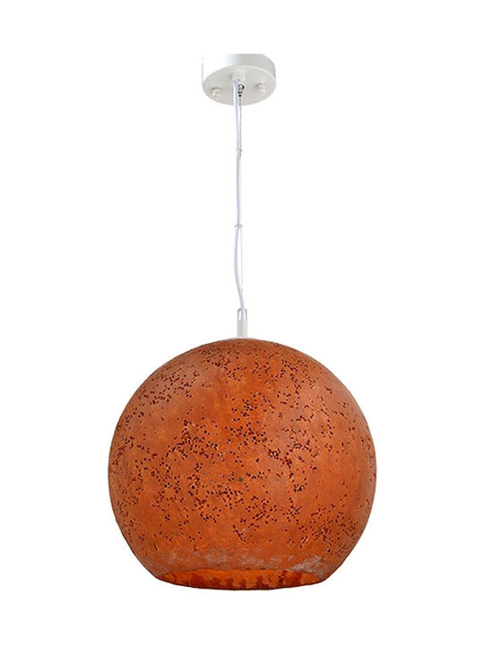 Aca Netto Brown Bell Pendant Ceiling Light with E27 Socket 35cm