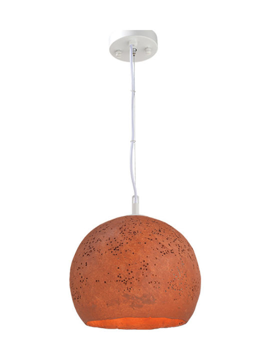 Aca Netto Brown Bell Pendant Ceiling Light with E27 Socket 35cm